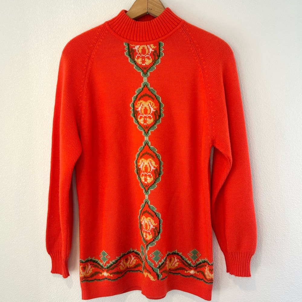 ⭐️RARE Vintage 90s Eurosport Scandinavian Floral Sweater Nordic Knit Size M